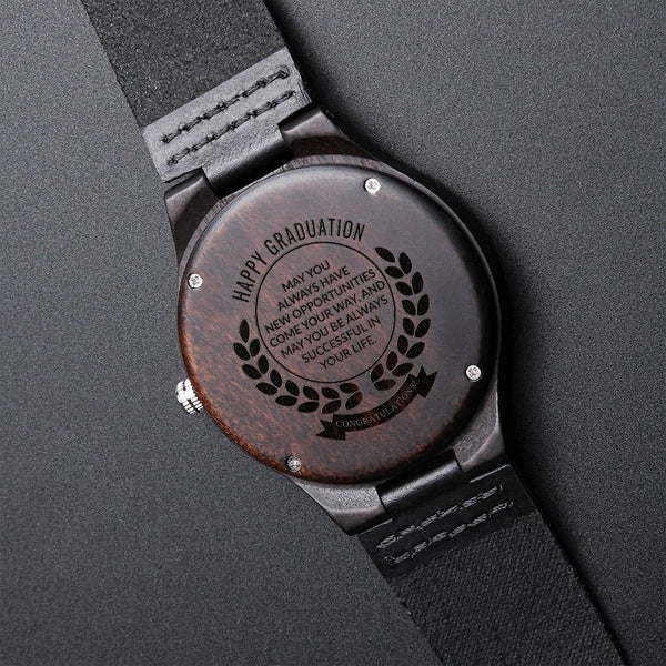 Happy Graduation | Engraved Wooden Watch
