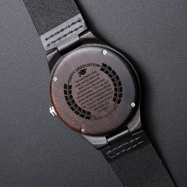 Happy Graduation | Congratulations | Engraved Wooden Watch
