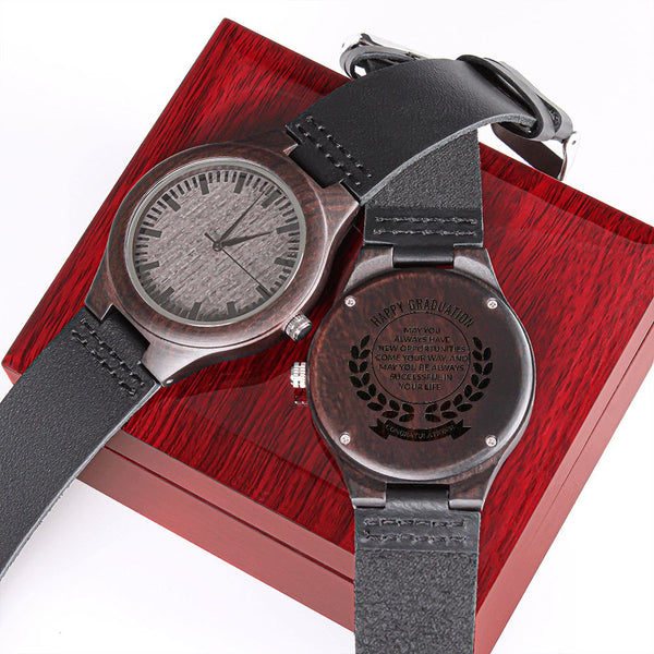 Happy Graduation | Engraved Wooden Watch