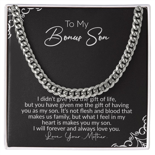To My Bonus Son | Love Your Mother | Cuban Link Chain