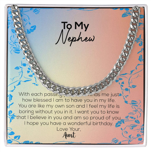To My Nephew | Love Your Aunt | Cuban Link Chain