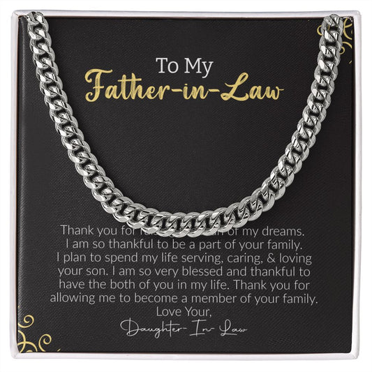 To My Father-In-Law | Love Your Daughter-In-Law | Cuban Link Chain