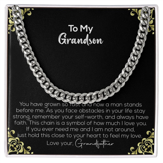 To My Grandson | Love Your Grandfather | Cuban Link Chain