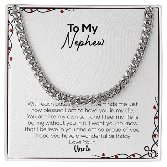 To My Nephew | Love Your Uncle | Cuban Link Chain