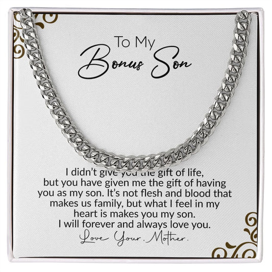To My Bonus Son | Love Your Mother | Cuban Link Chain
