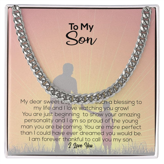 To My Son | I Love You | Cuban Link Chain