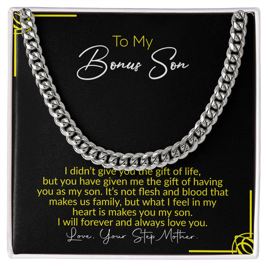 To My Bonus Son | Love Your Step Mother | Cuban Link Chain