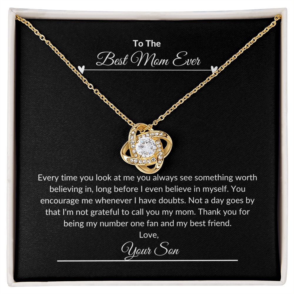 To The Best Mom Ever | Thank You | Love Knot Necklace