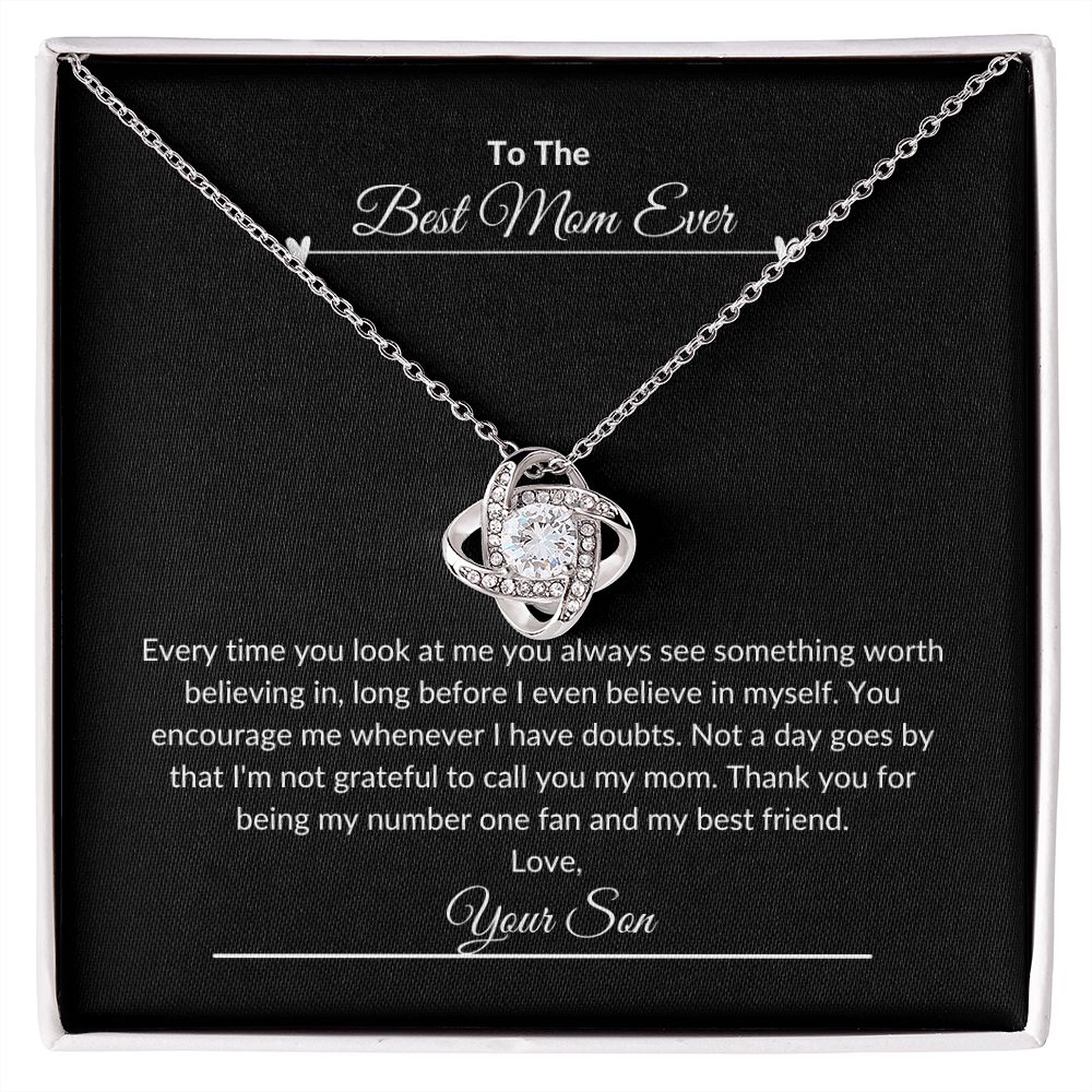 To The Best Mom Ever | Thank You | Love Knot Necklace