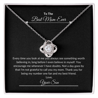 To The Best Mom Ever | Thank You | Love Knot Necklace