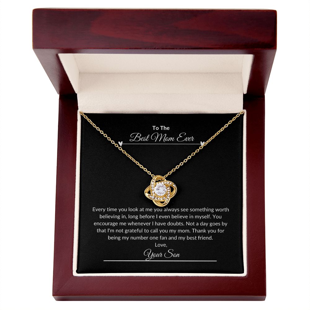 To The Best Mom Ever | Thank You | Love Knot Necklace