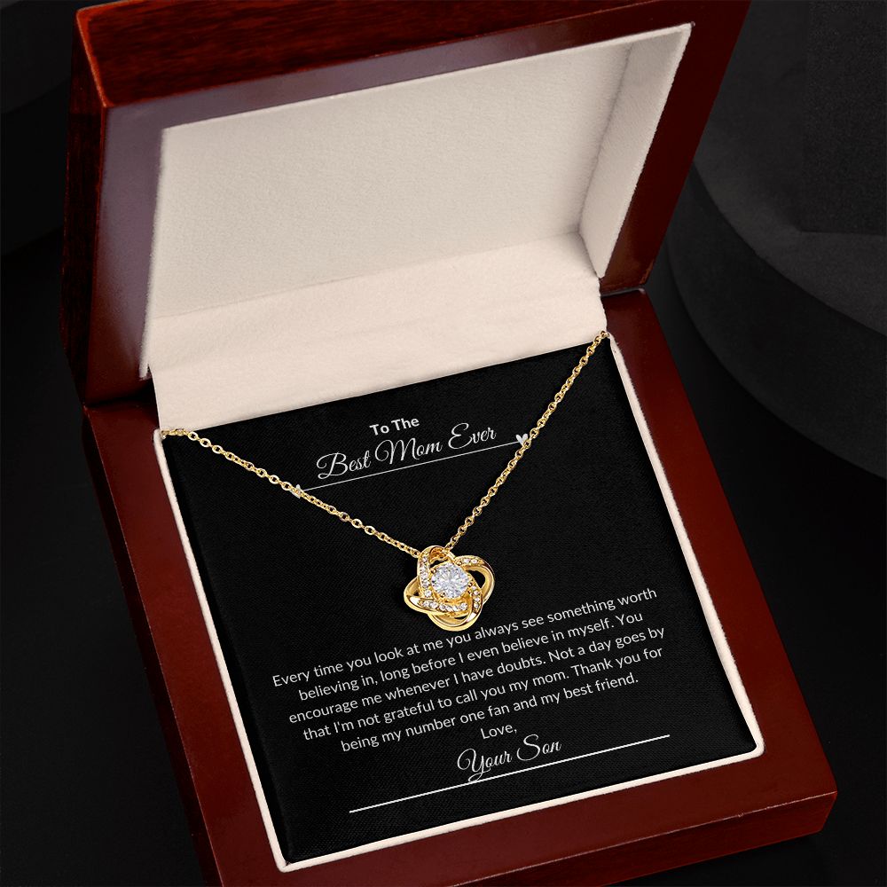To The Best Mom Ever | Thank You | Love Knot Necklace