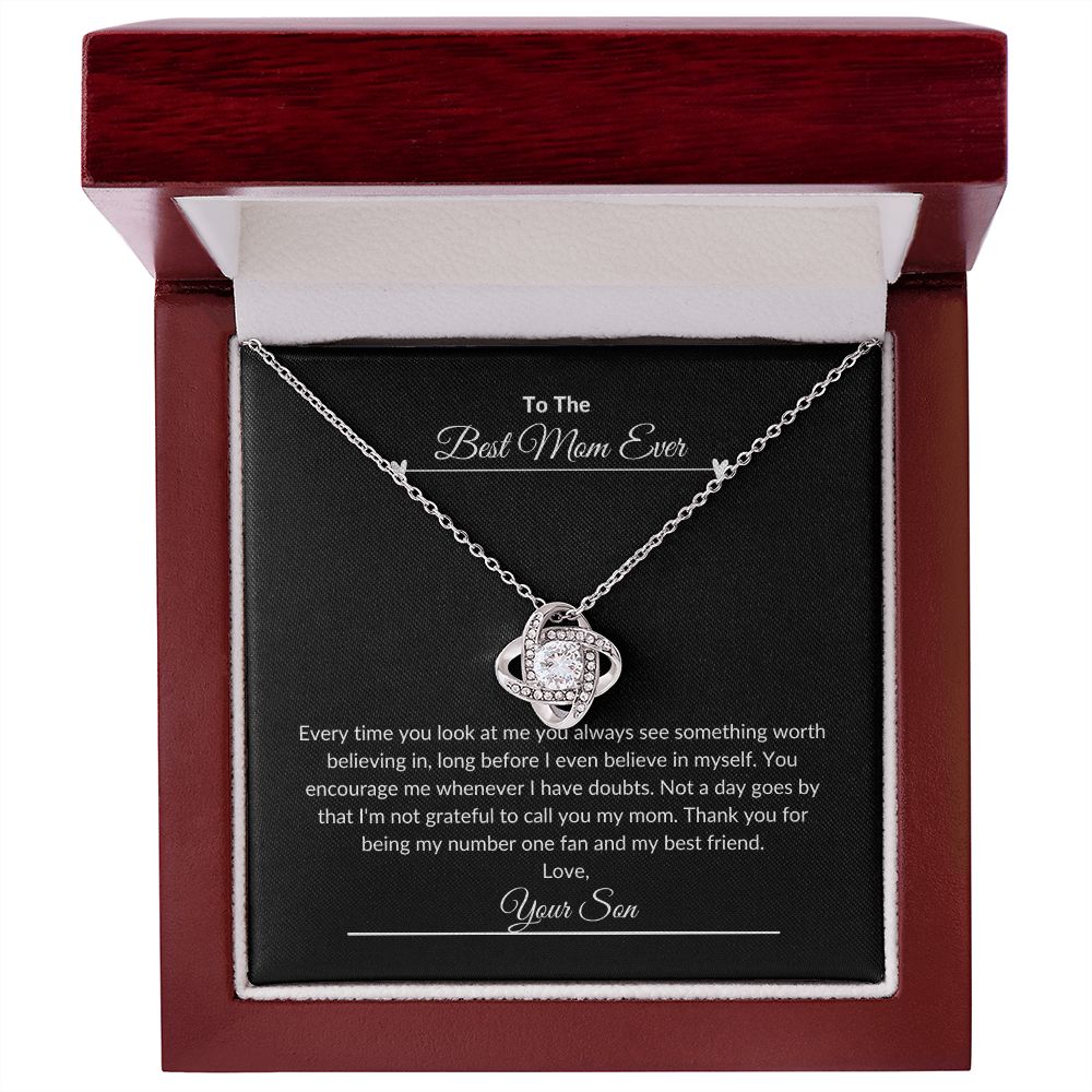 To The Best Mom Ever | Thank You | Love Knot Necklace