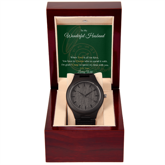 To My Wonderful Husband Wooden Watch