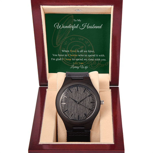 To My Wonderful Husband Wooden Watch