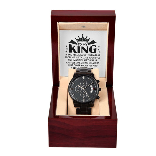To My King Black Chronograph Watch