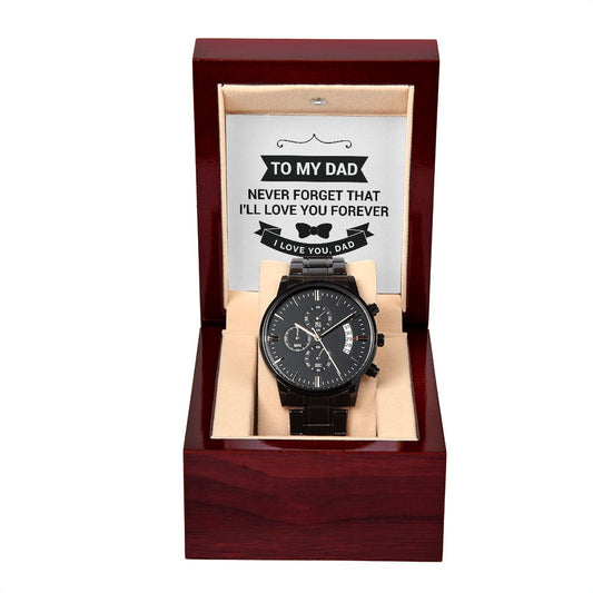 To My Dad Black Chronograph Watch