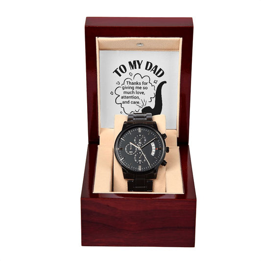 To My Dad Black Chronograph Watch
