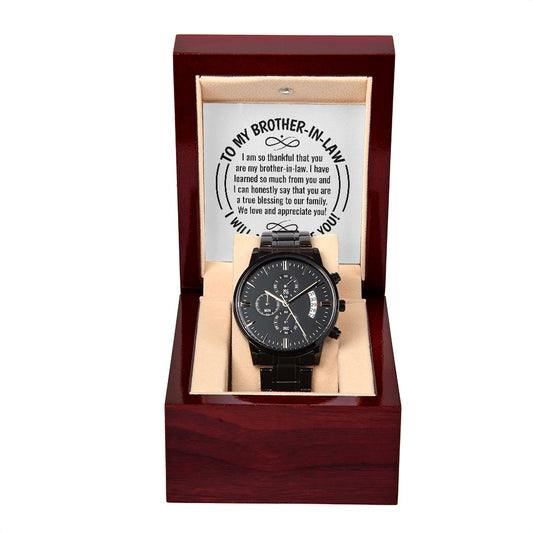 To My Brother-in-law Black Chronograph Watch