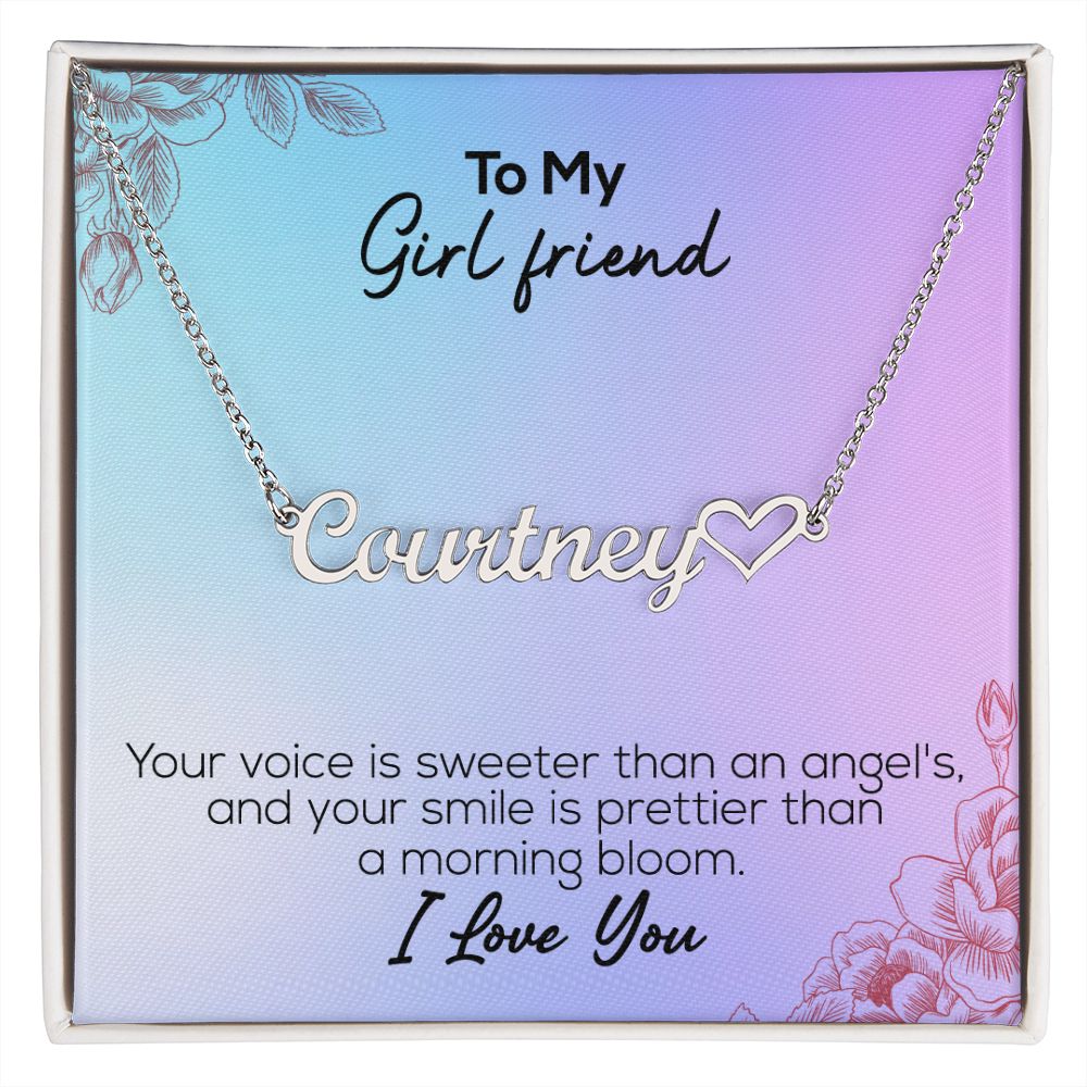 To My Girlfriend | I Love You | Name Necklace + Heart