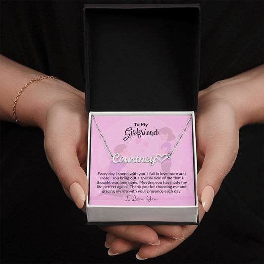 To My Girlfriend | I Love You | Name Necklace + Heart