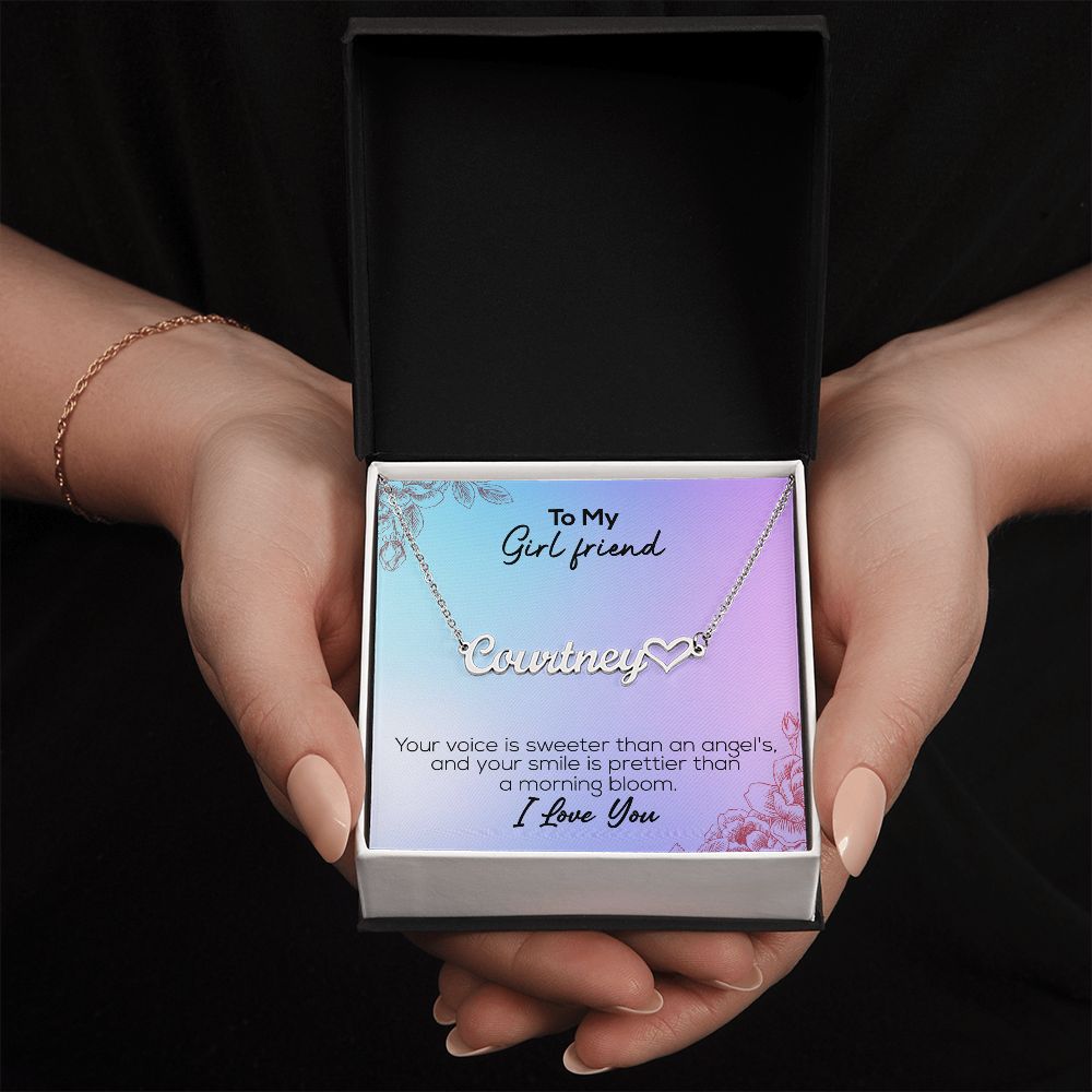 To My Girlfriend | I Love You | Name Necklace + Heart