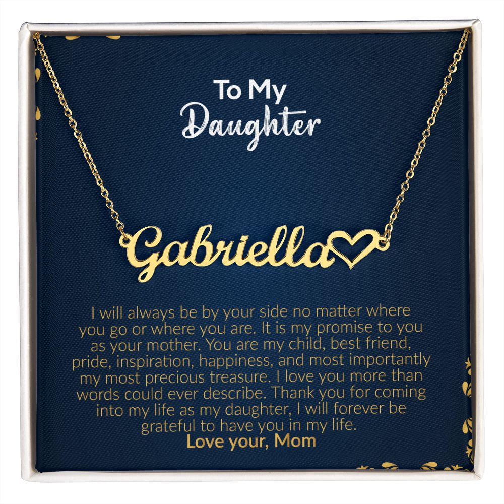 To My Daughter | Love Your Mom | Name Necklace + Heart