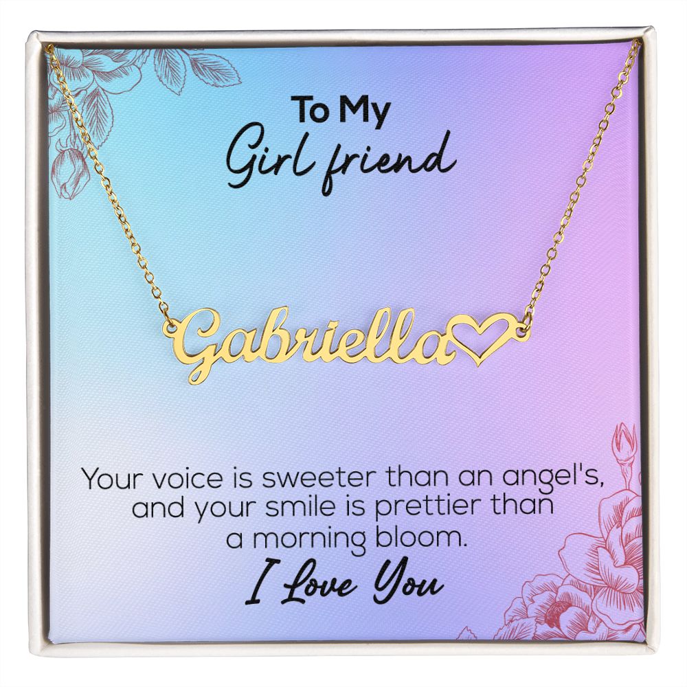 To My Girlfriend | I Love You | Name Necklace + Heart