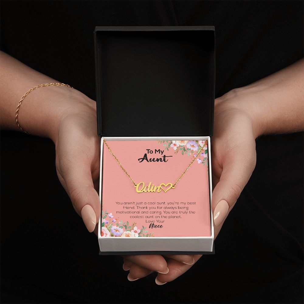 To My Aunt | Love Your Niece | Name Necklace + Heart