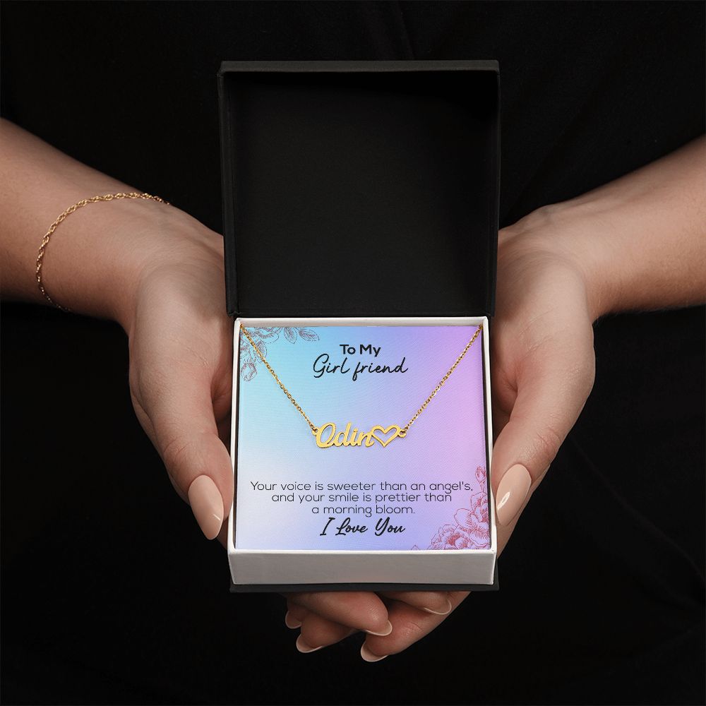 To My Girlfriend | I Love You | Name Necklace + Heart