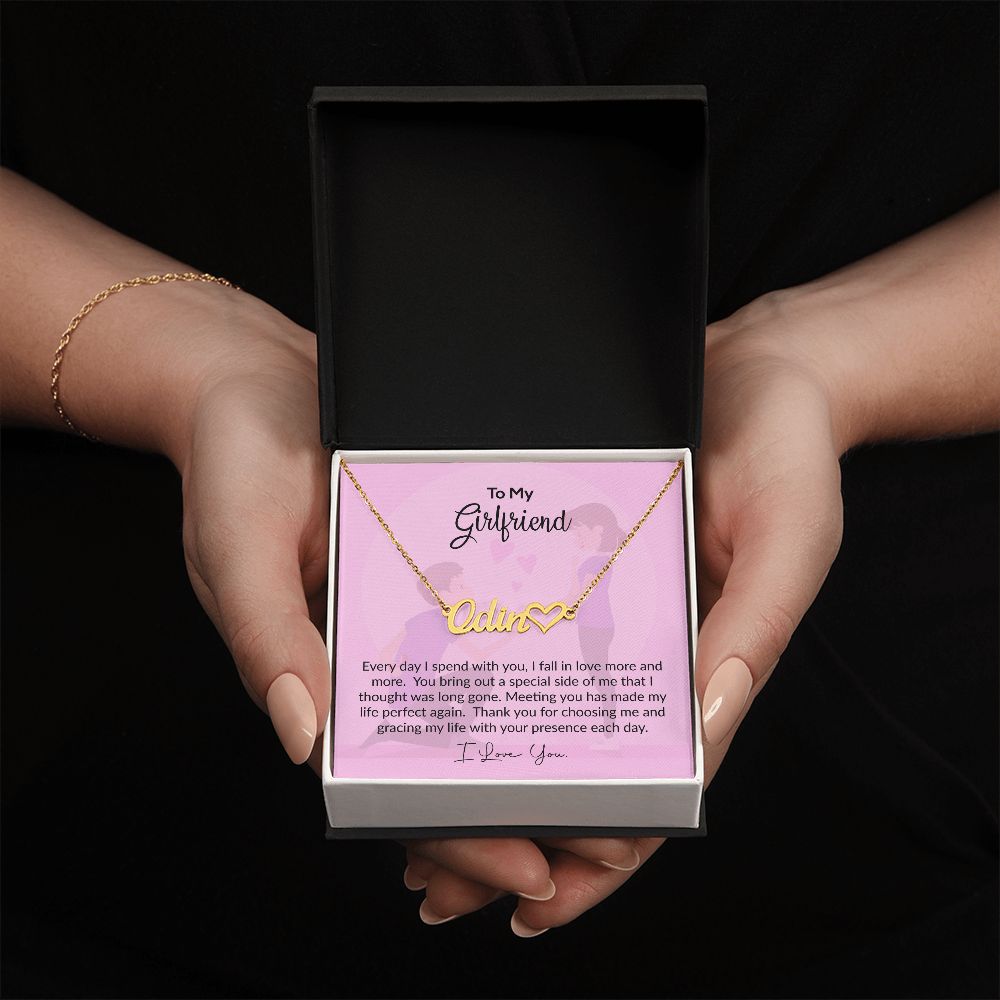 To My Girlfriend | I Love You | Name Necklace + Heart