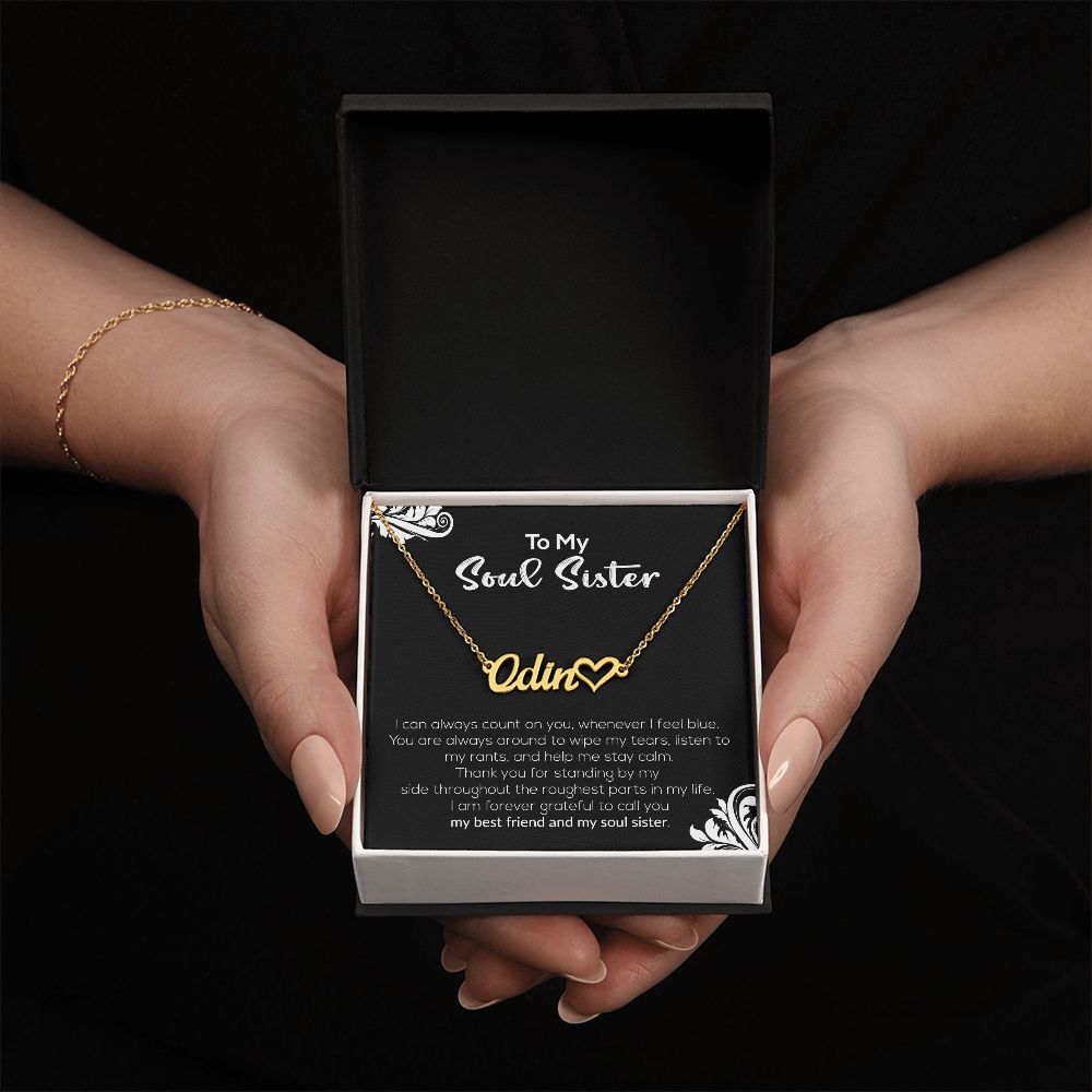 To My Soul Sister | My Best Friend & My Soul Sister | Name Necklace + Heart