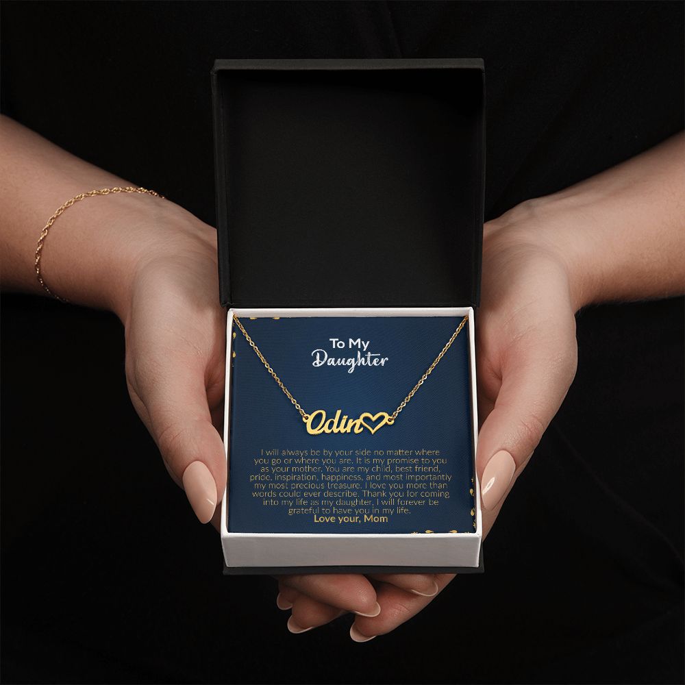 To My Daughter | Love Your Mom | Name Necklace + Heart