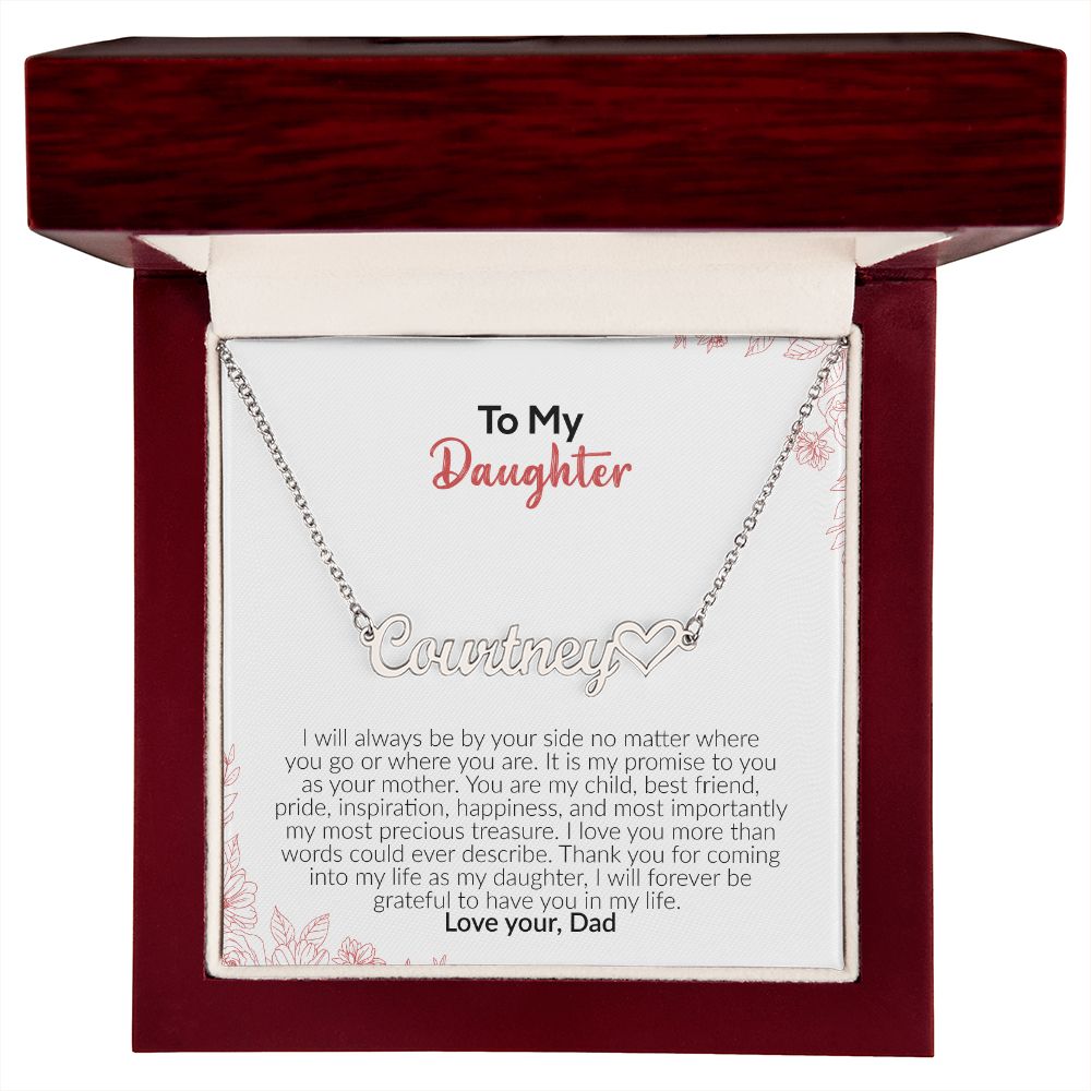 To My Daughter | Love Your Dad | Name Necklace + Heart