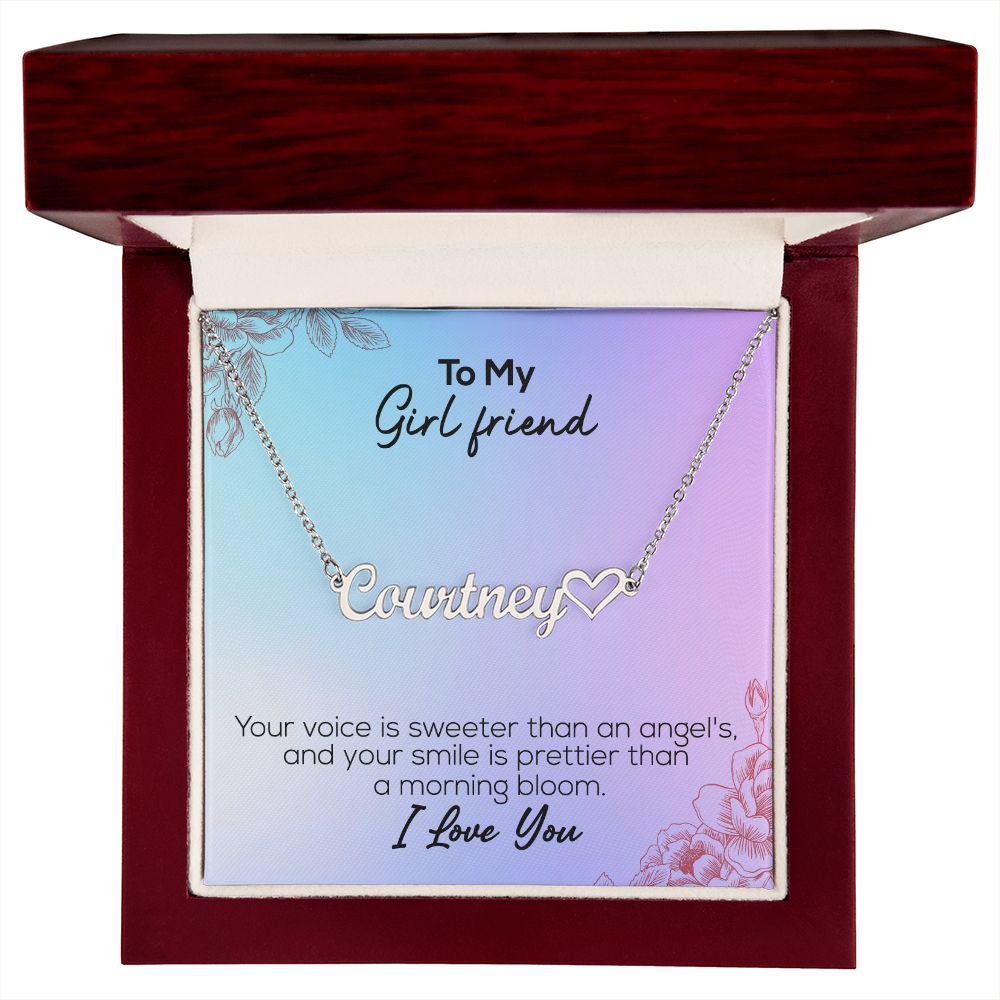 To My Girlfriend | I Love You | Name Necklace + Heart