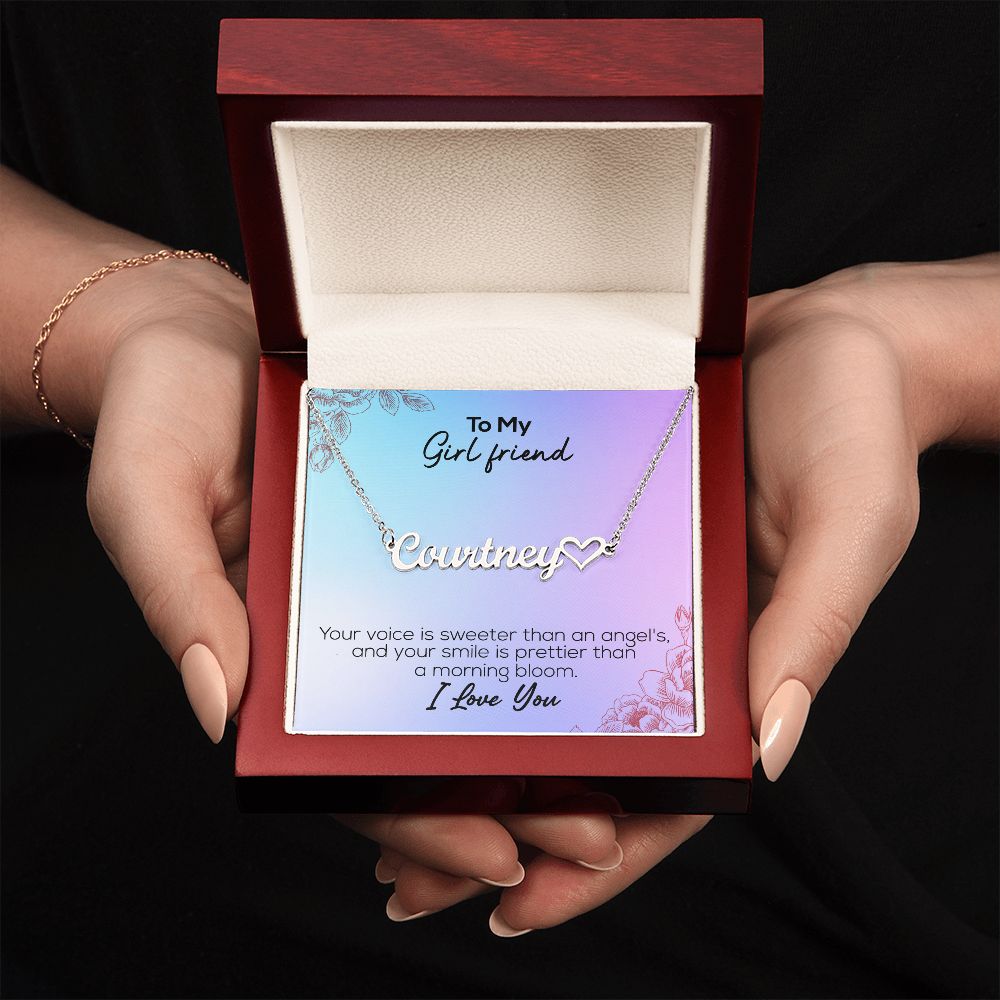 To My Girlfriend | I Love You | Name Necklace + Heart