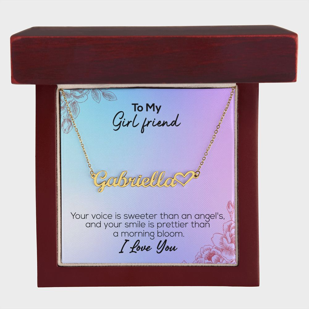 To My Girlfriend | I Love You | Name Necklace + Heart