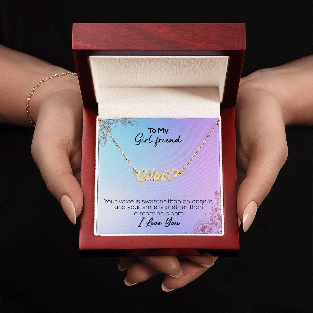 To My Girlfriend | I Love You | Name Necklace + Heart