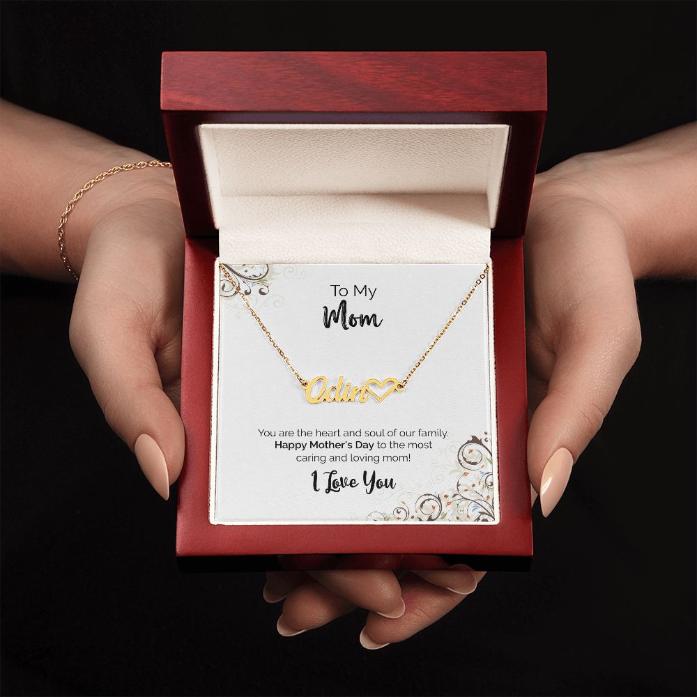 To My Mom | Happy Mother's Day I Love You | Name Necklace + Heart