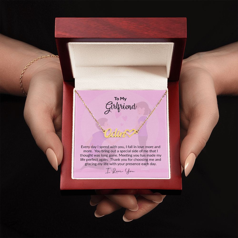 To My Girlfriend | I Love You | Name Necklace + Heart