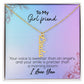 To My Girlfriend | I Love You | Vertical Name Necklace