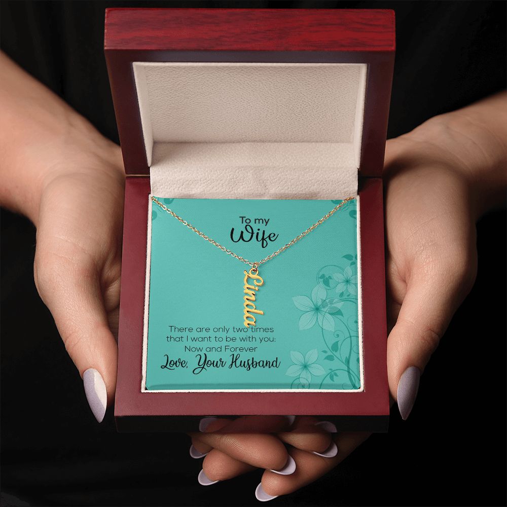 To My Wife | Love Your Husband | Vertical Name Necklace