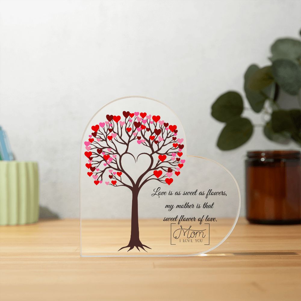 To My Mom | A Flower Of Love |  Heart Shaped Plaque