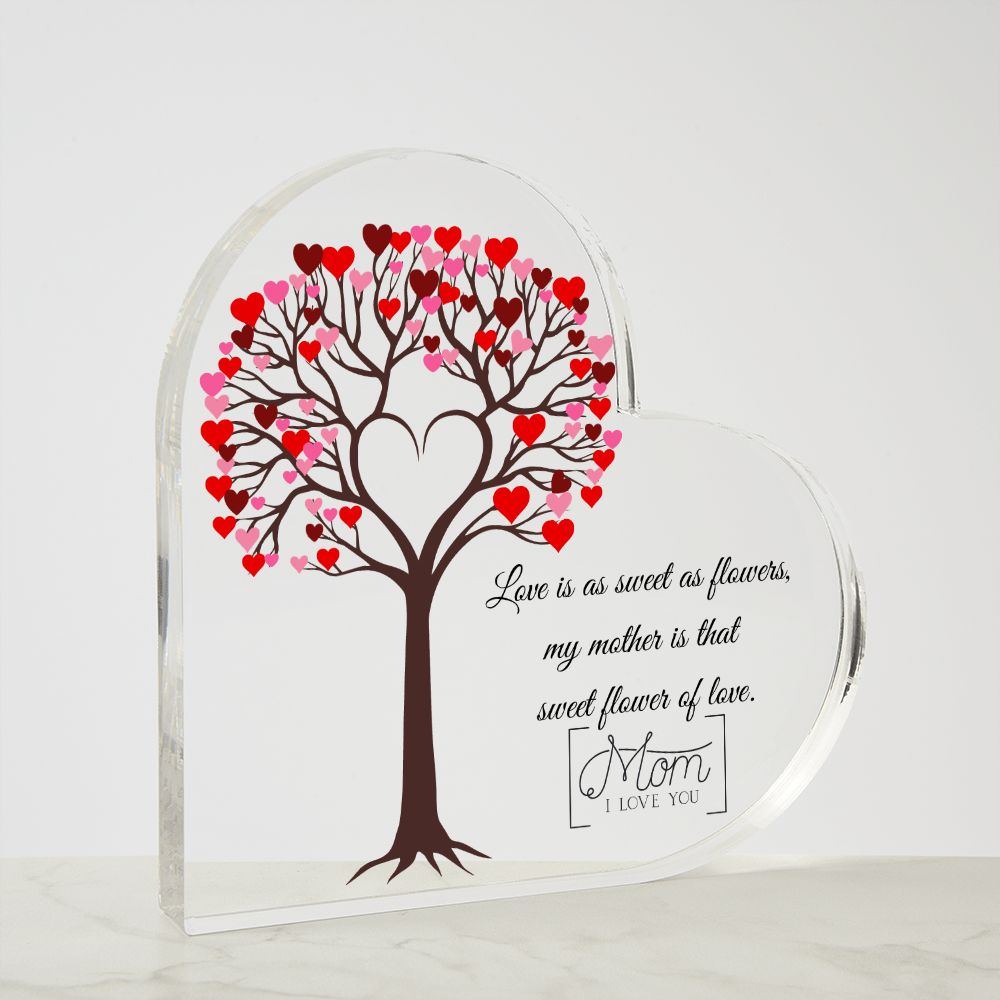 To My Mom | A Flower Of Love |  Heart Shaped Plaque