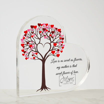 To My Mom | A Flower Of Love |  Heart Shaped Plaque