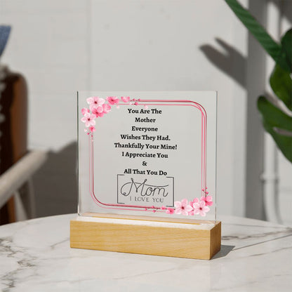 To My Mother | I Love You | Square Plaque