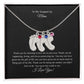 To My Stepped Up Mom | I Love You | Custom Baby Feet Necklace with Birthstone