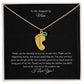 To My Stepped Up Mom | I Love You | Custom Baby Feet Necklace with Birthstone