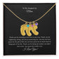 To My Stepped Up Mom | I Love You | Custom Baby Feet Necklace with Birthstone
