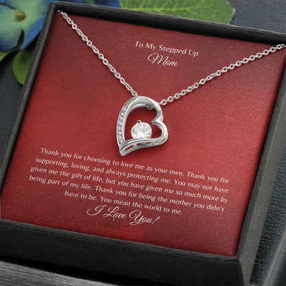 To My Stepped Up Mom | I Love You | Forever Love Necklace